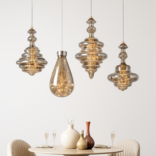 lustre en cuivre moderne avec cristal et éclairage led - vue 2 sur 15