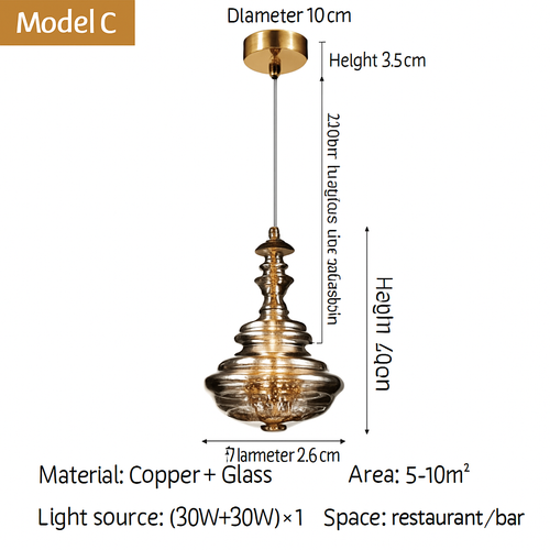 lustre en cuivre moderne avec cristal et éclairage led - vue 12 sur 15