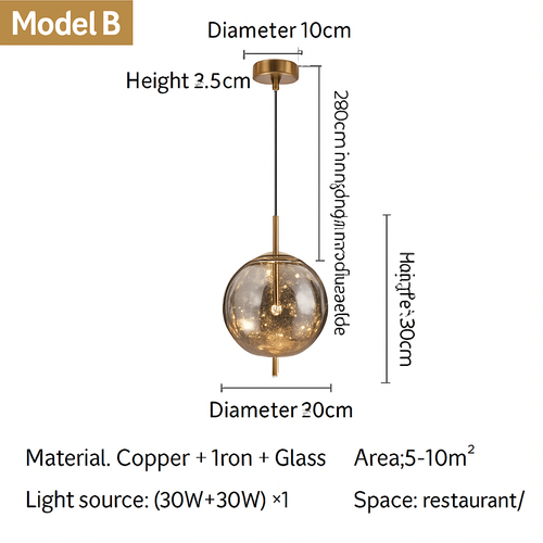 lustre en cuivre moderne avec cristal et éclairage led - vue 16 sur 15
