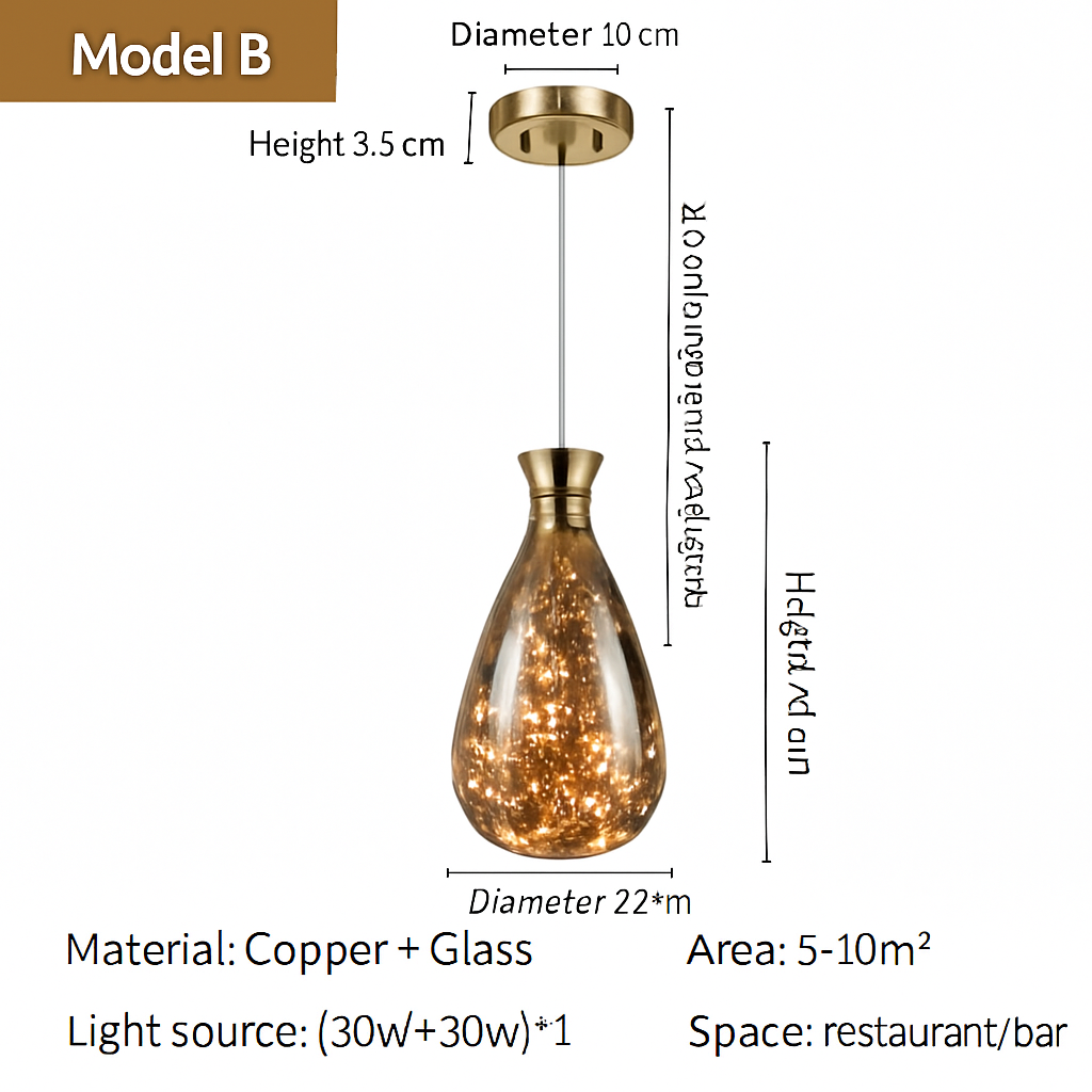 lustre en cuivre moderne avec cristal et éclairage led - vue 9 sur 15
