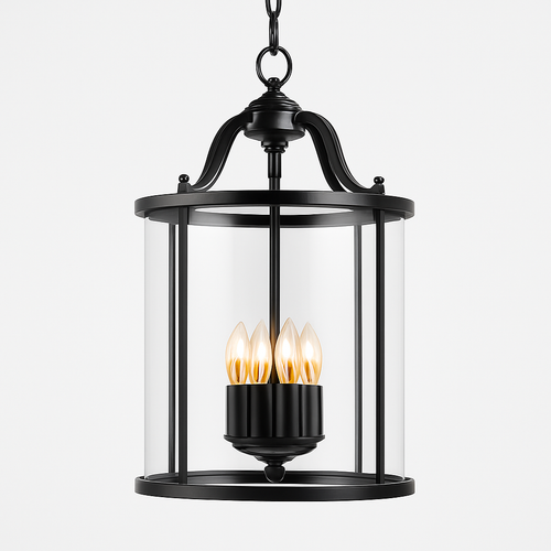 lustre en cuivre style vintage américain avec cage à oiseaux - vue 2 sur 9