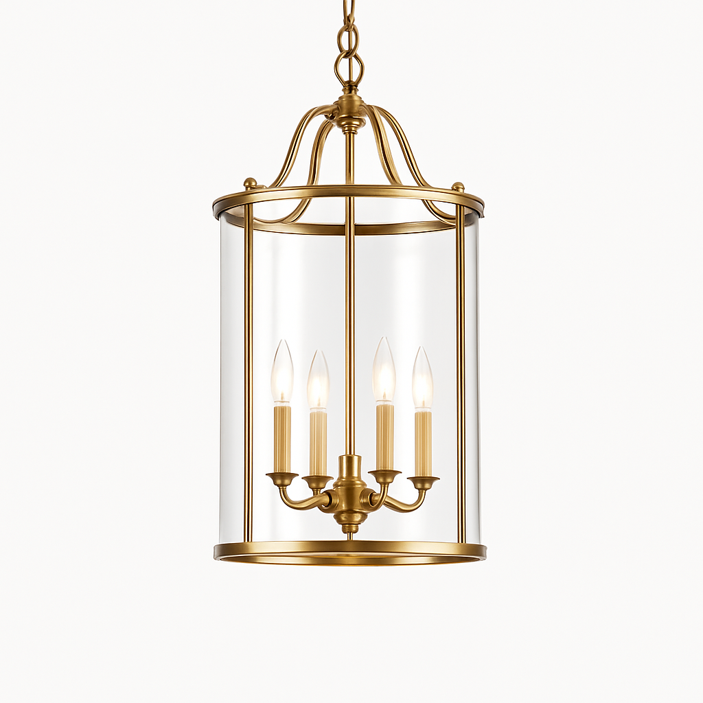 lustre en cuivre style vintage américain avec cage à oiseaux - vue 7 sur 9