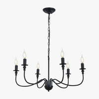lustre en fer noir avec éclairage led pour intérieur moderne