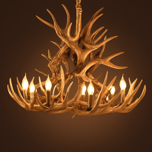 lustre en résine en forme de bois de cerf pour décoration de maison - vue 3 sur 24