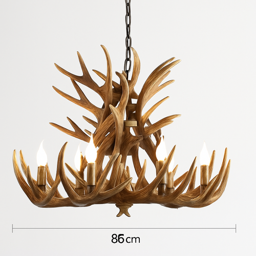 lustre en résine en forme de bois de cerf pour décoration de maison - vue 12 sur 24