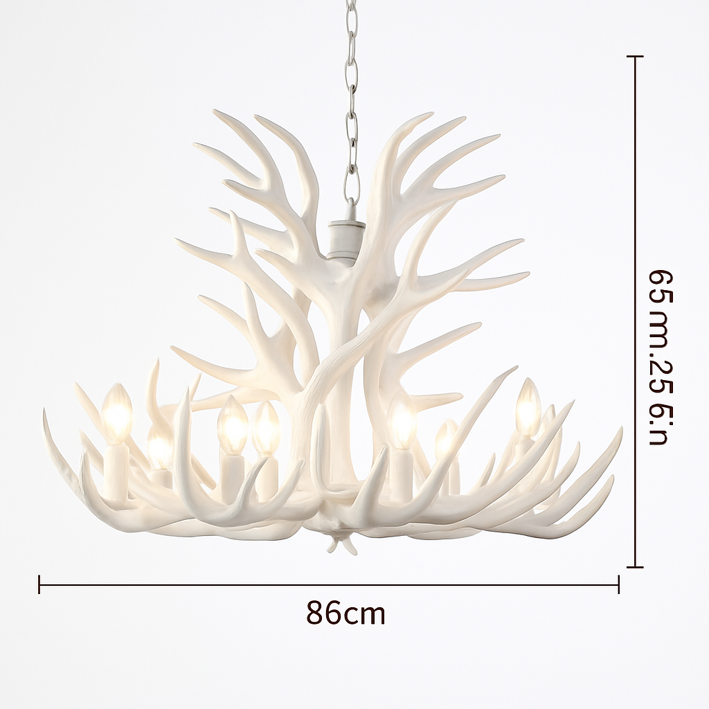 lustre en résine en forme de bois de cerf pour décoration de maison - vue 16 sur 24