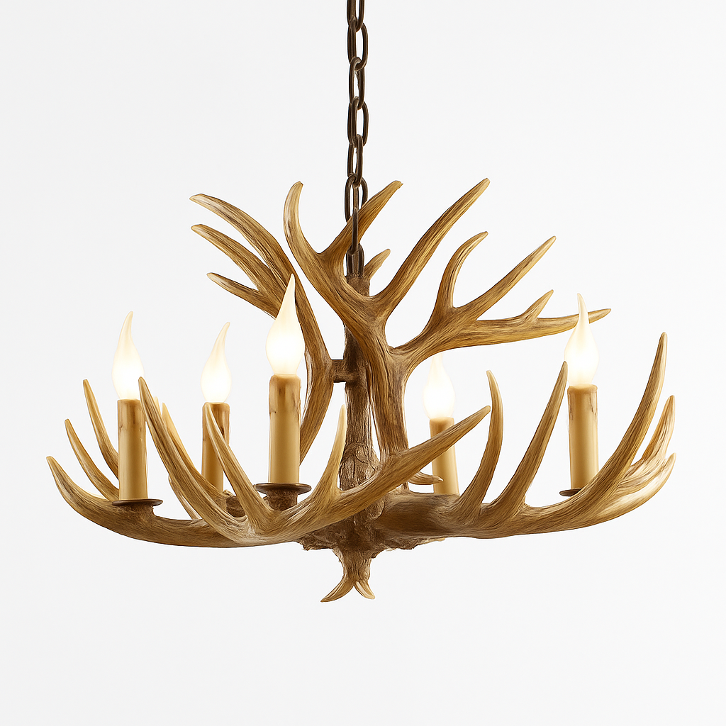 lustre en résine en forme de bois de cerf pour décoration de maison - vue 7 sur 24