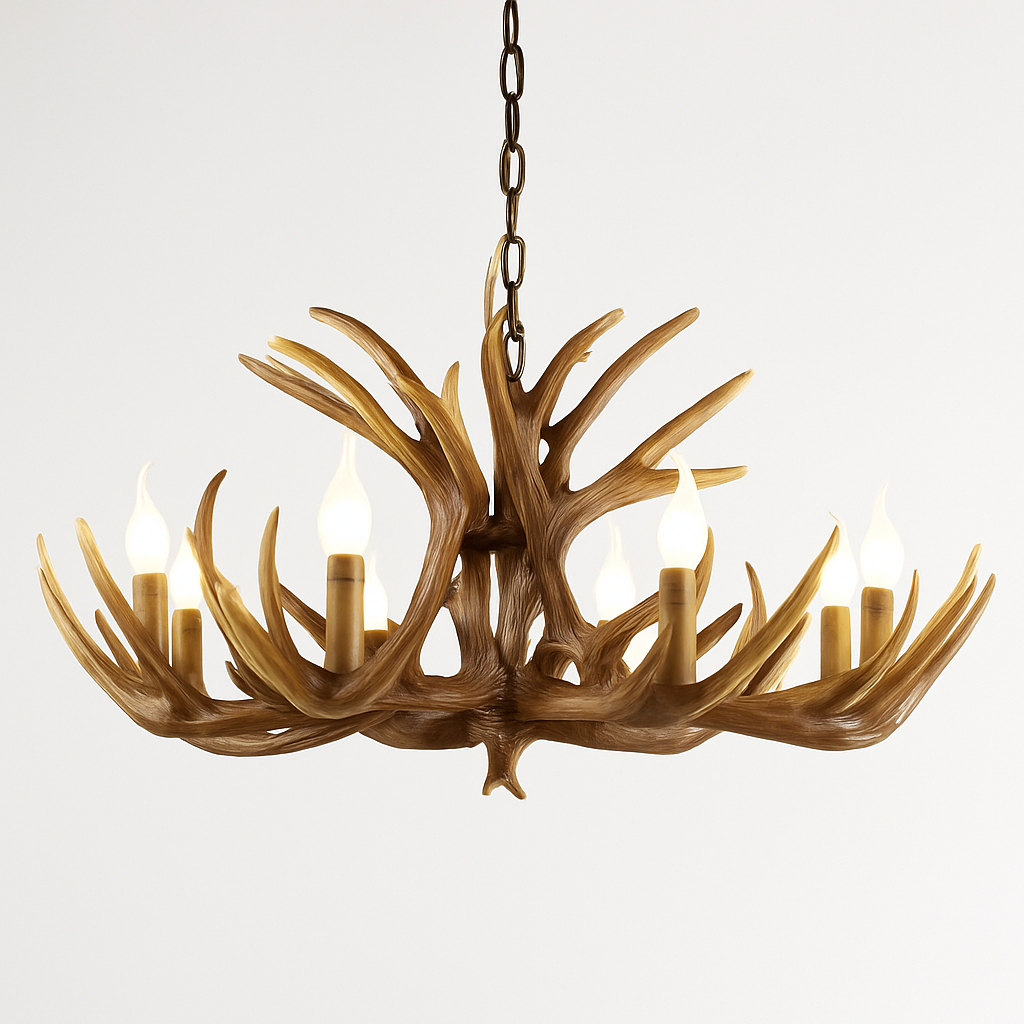 lustre en résine en forme de bois de cerf pour décoration de maison - vue 9 sur 24