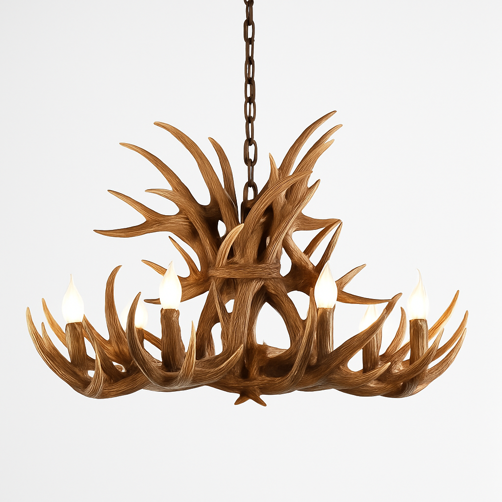 lustre en résine en forme de bois de cerf pour décoration de maison - vue 10 sur 24