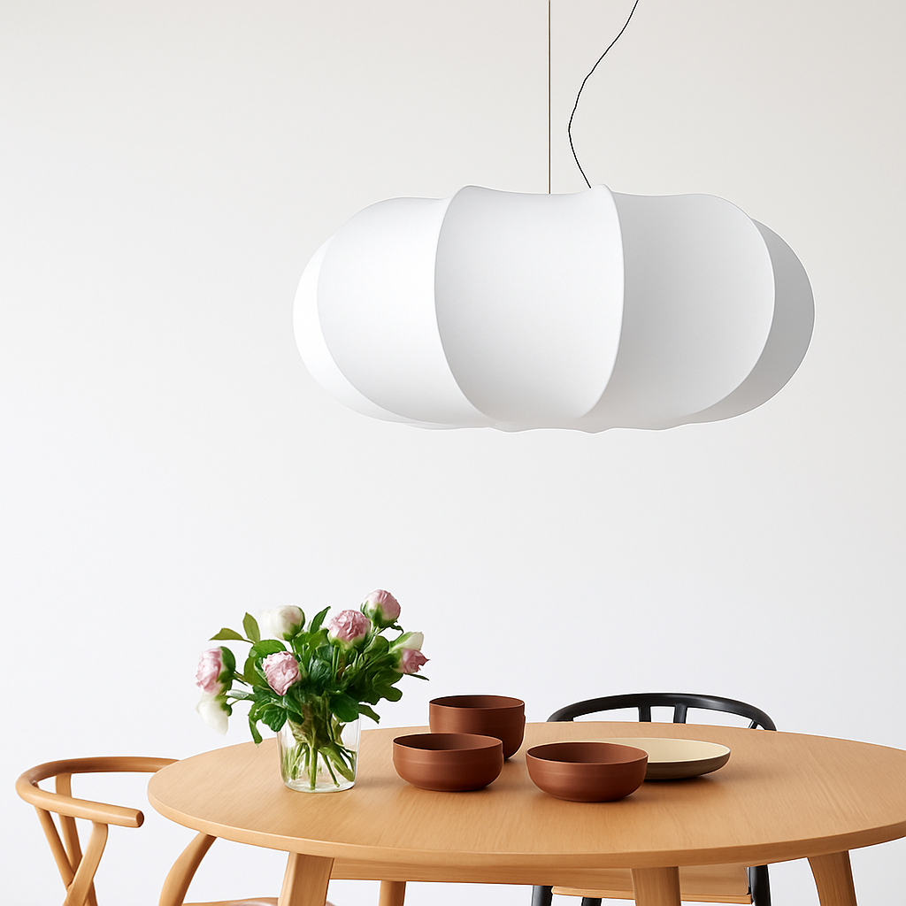 lustre en soie design nordique wabi sabi pour intérieur moderne - vue 3 sur 9