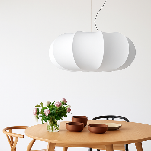 lustre en soie design nordique wabi sabi pour intérieur moderne - vue 3 sur 9