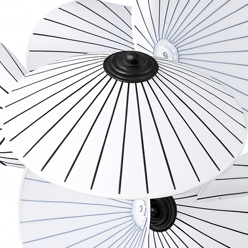 lustre 	 en tissu design éclairage maison fil réglable - vue 7 sur 7