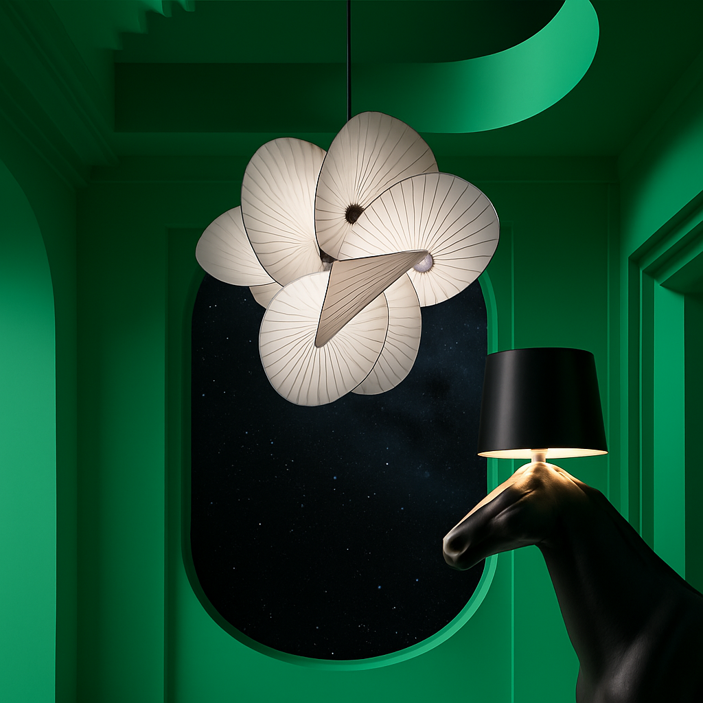 lustre en tissu design pour restaurant bureau et salon - vue 4 sur 7