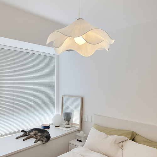 lustre en tissu plissé style nordique simple et confortable - vue 3 sur 6