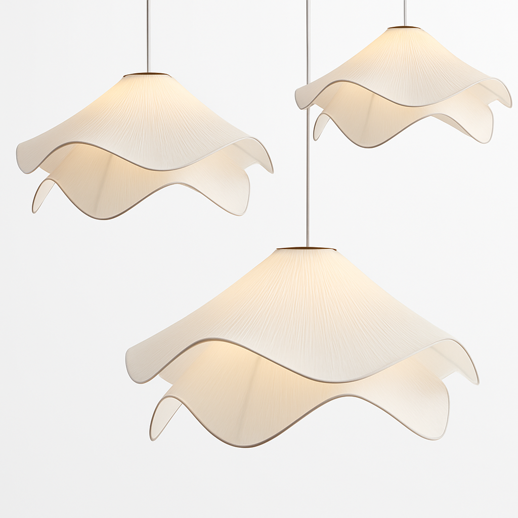 lustre en tissu plissé style nordique simple et confortable - vue 5 sur 6