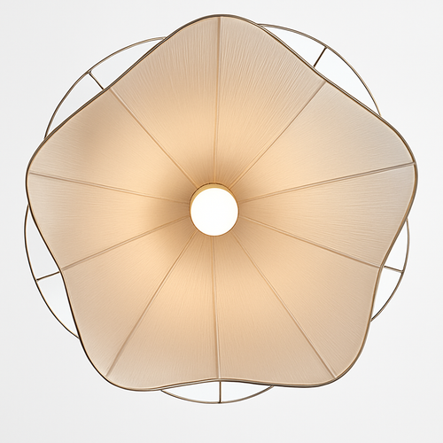 lustre en tissu plissé style nordique simple et confortable - vue 7 sur 6