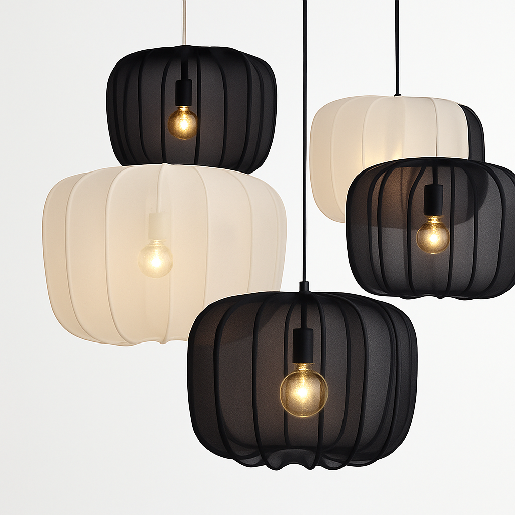 lustre en tissu rétro pour décoration intérieure design nordique - vue 2 sur 18