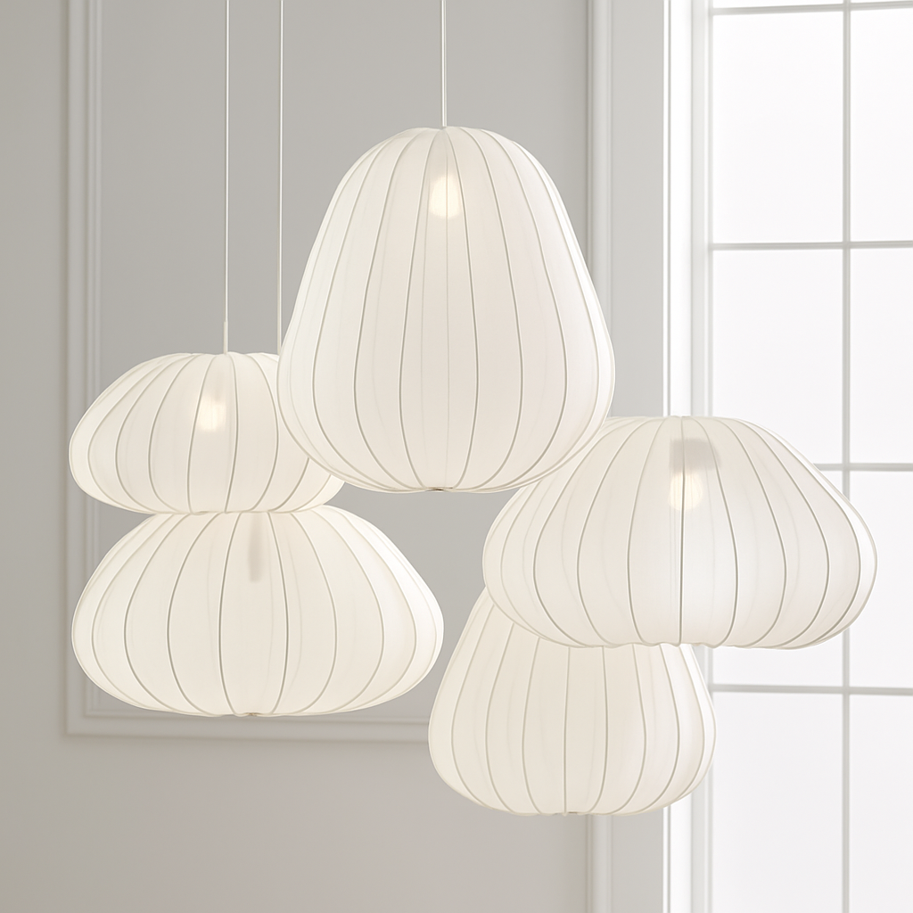 lustre en tissu rétro pour décoration intérieure design nordique - vue 5 sur 18