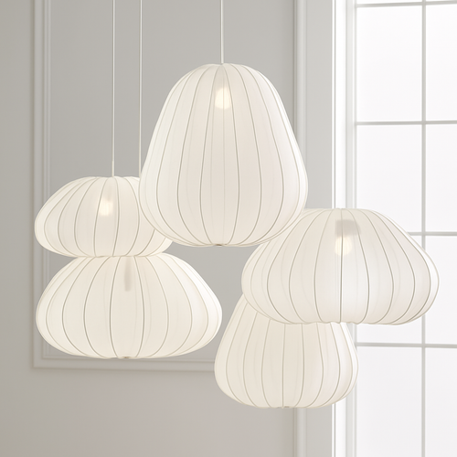 lustre en tissu rétro pour décoration intérieure design nordique - vue 6 sur 18