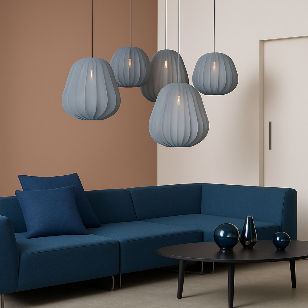 lustre en tissu rétro pour décoration intérieure design nordique - vue 6 sur 18