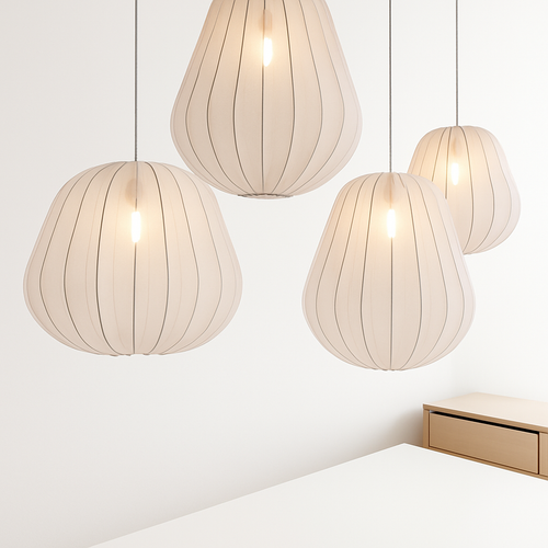 lustre en tissu wabi-sabi pour restaurant et bar décoratif - vue 6 sur 14
