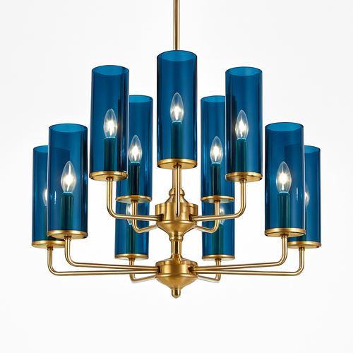 lustre en verre moderne 6 à 15 têtes design nordique luminaire intérieur - vue 2 sur 16