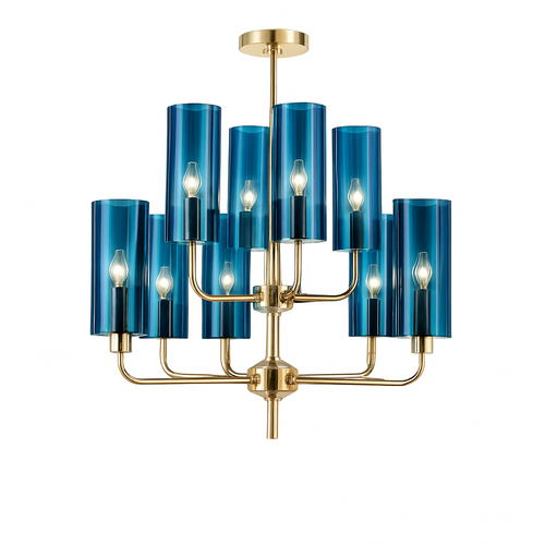 lustre en verre moderne 6 à 15 têtes design nordique luminaire intérieur - vue 13 sur 16