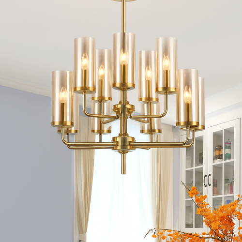 lustre en verre moderne 6 à 15 têtes design nordique luminaire intérieur - vue 3 sur 16