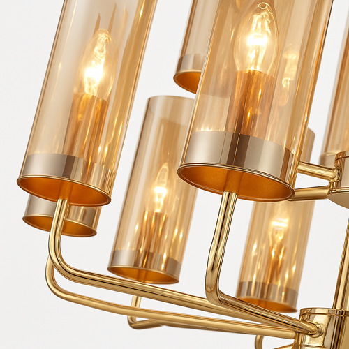 lustre en verre moderne 6 à 15 têtes design nordique luminaire intérieur - vue 9 sur 16