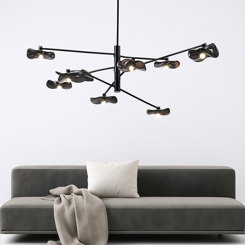 lustre en verre suspension métal hauteur réglable éclairage - vue 2 sur 18