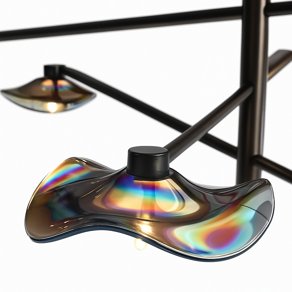 lustre en verre suspension métal hauteur réglable éclairage - vue 5 sur 18