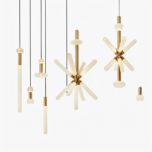 lustre en verre transparent design moderne pour espaces commerciaux et privés - vue 2 sur 21