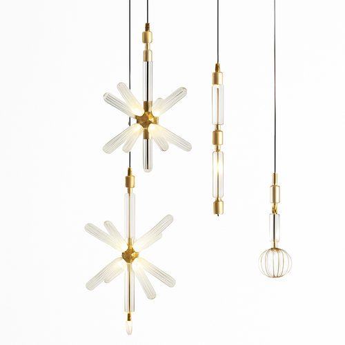 lustre en verre transparent design moderne pour espaces commerciaux et privés - vue 3 sur 21