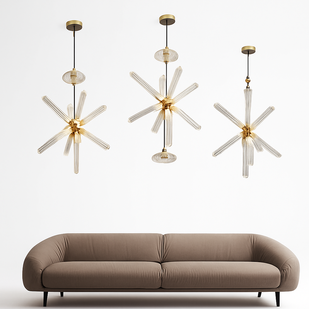 lustre en verre transparent design moderne pour espaces commerciaux et privés - vue 3 sur 21