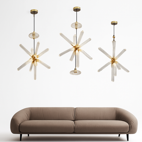 lustre en verre transparent design moderne pour espaces commerciaux et privés - vue 4 sur 21