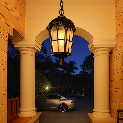 lustre extérieur étanche rétro pour jardin et entrée - vue 2 sur 7