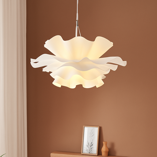 Lustre à fleurs blanches design nordique suspension pour chambre salon Bar lampe à manger chambre d'enfants suspension danoise - vue 2 sur 14