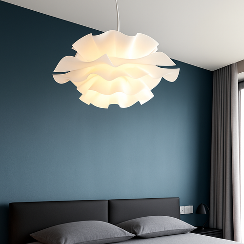 Lustre à fleurs blanches design nordique suspension pour chambre salon Bar lampe à manger chambre d'enfants suspension danoise - vue 3 sur 14