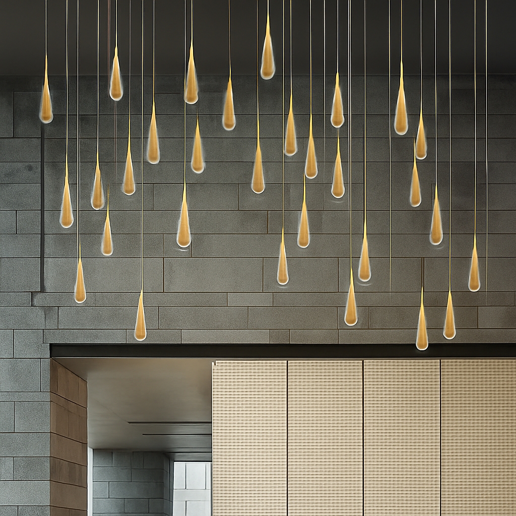 lustre goutte d'eau en cristal pour décoration intérieure - vue 3 sur 16