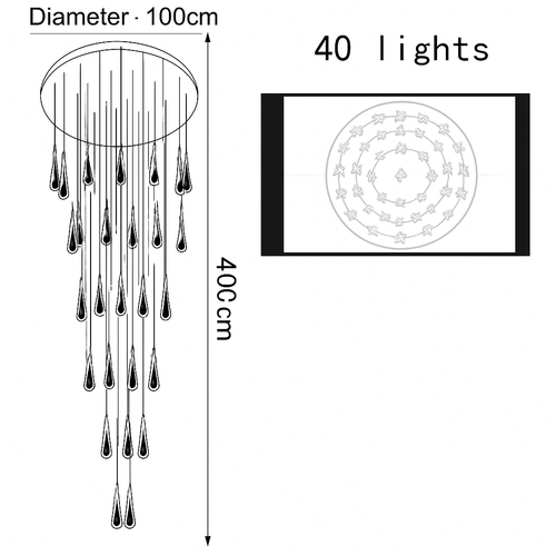 lustre goutte d'eau en cristal pour décoration intérieure - vue 16 sur 16