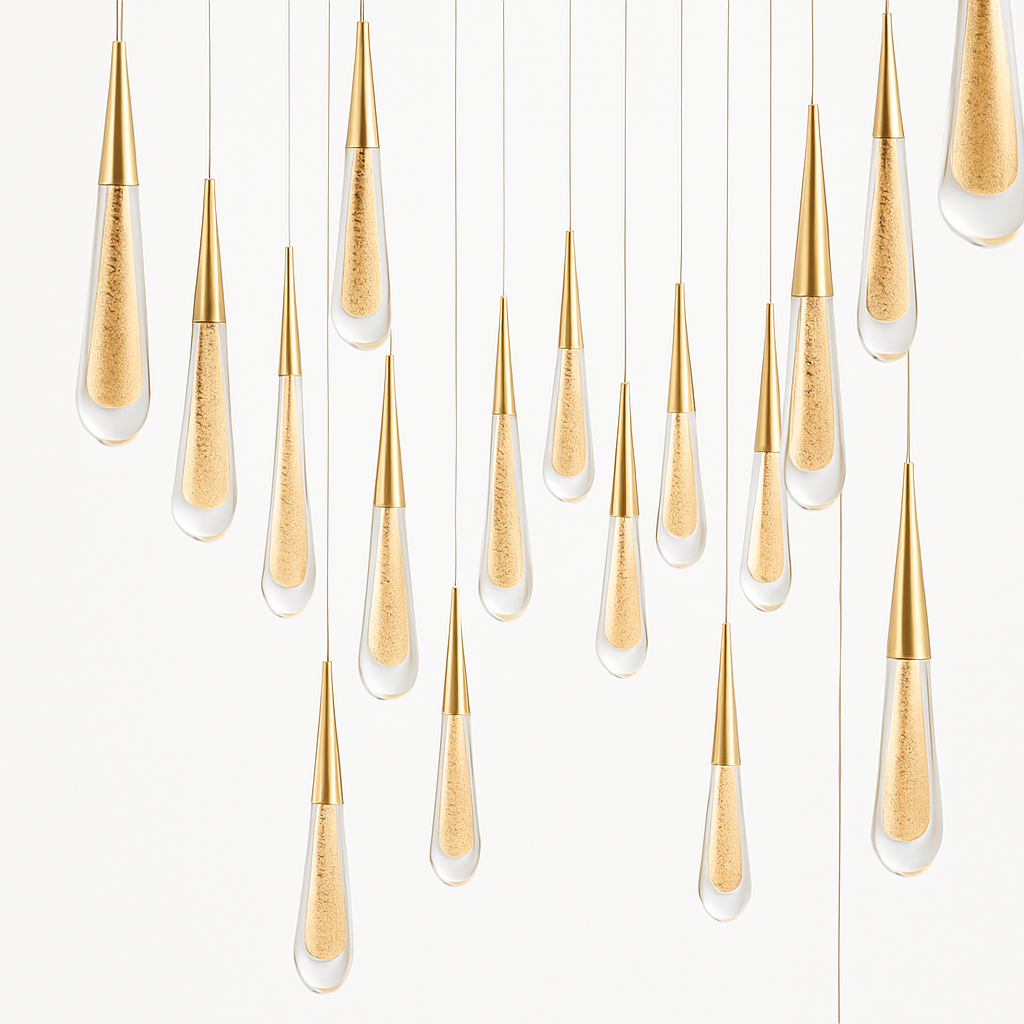 lustre goutte d'eau en cristal pour décoration intérieure - vue 4 sur 16