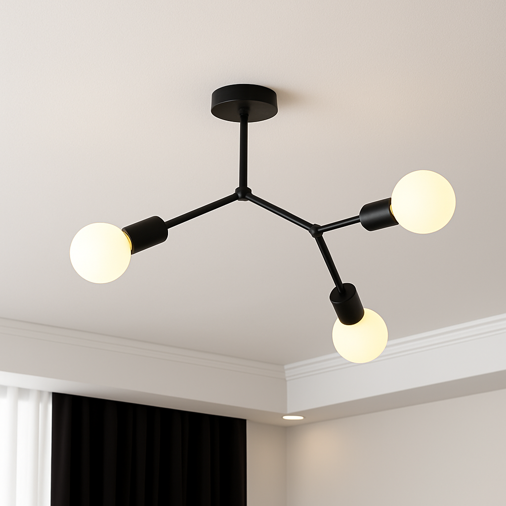 Lustre industriel LED avec plusieurs branches métalliques Rally - vue 12 sur 15