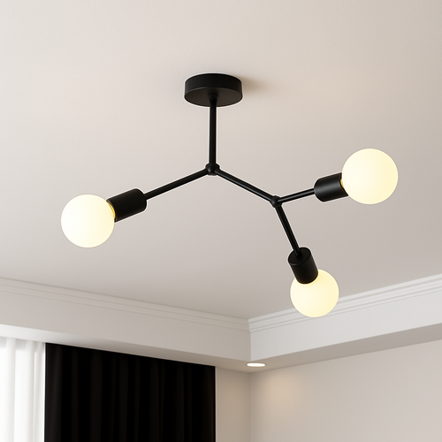 Lustre industriel LED avec plusieurs branches métalliques Rally - vue 13 sur 15