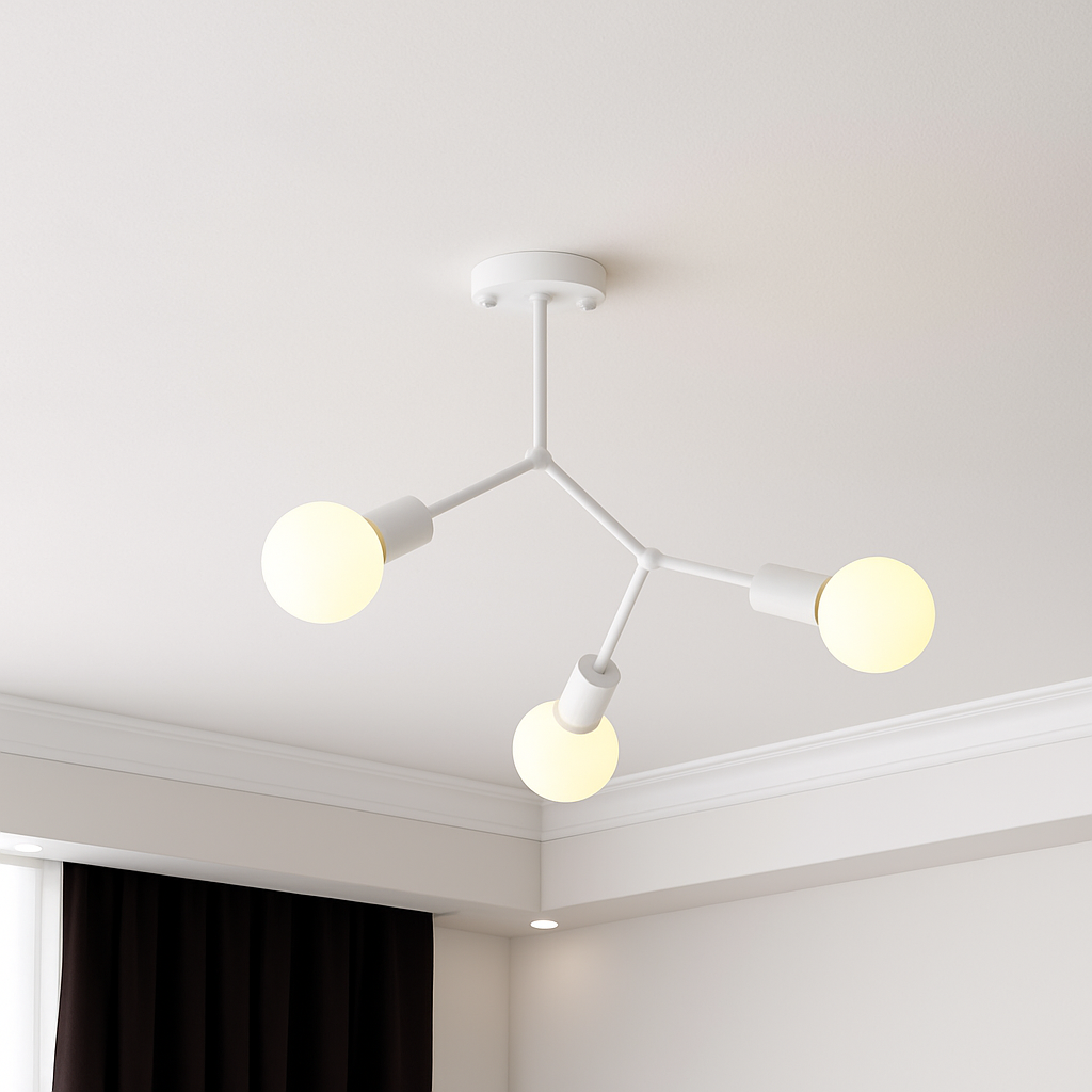 Lustre industriel LED avec plusieurs branches métalliques Rally
