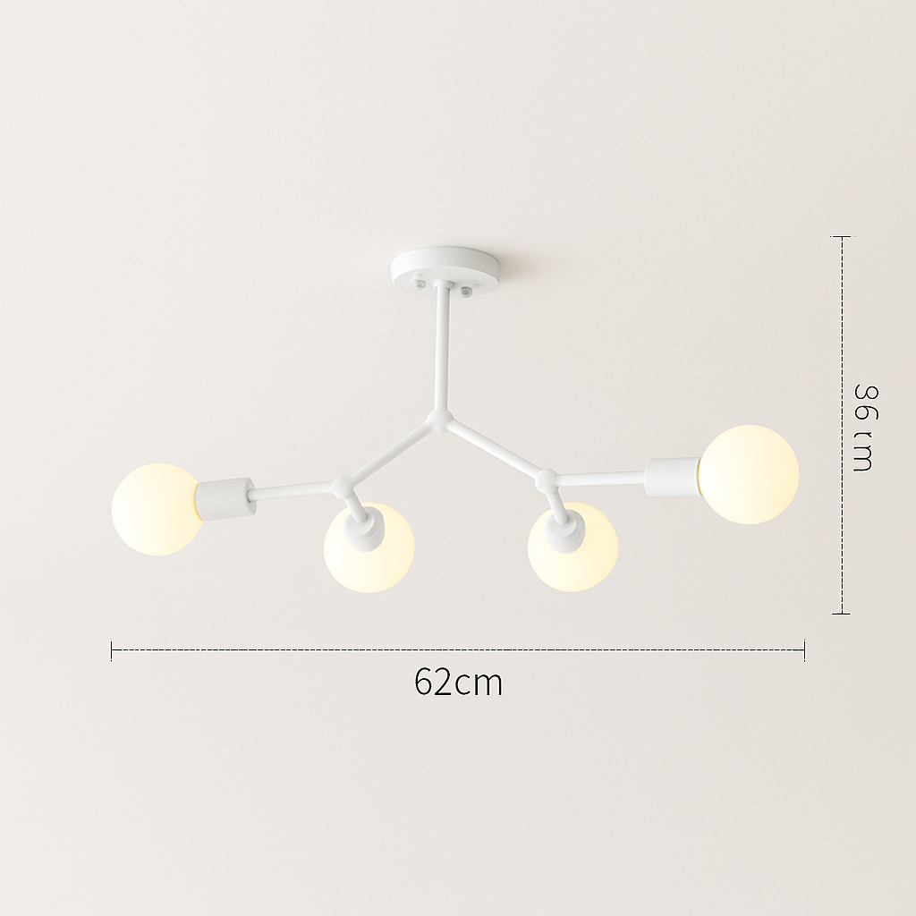 Lustre industriel LED avec plusieurs branches métalliques Rally - vue 15 sur 15