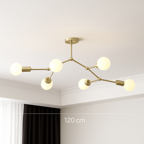 Lustre industriel LED avec plusieurs branches métalliques Rally - vue 5 sur 15