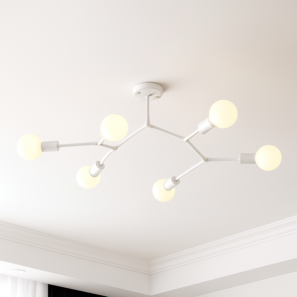 Lustre industriel LED avec plusieurs branches métalliques Rally - vue 5 sur 15