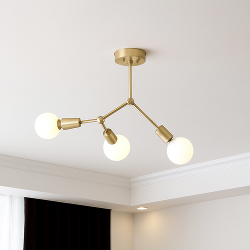 Lustre industriel LED avec plusieurs branches métalliques Rally - vue 8 sur 15