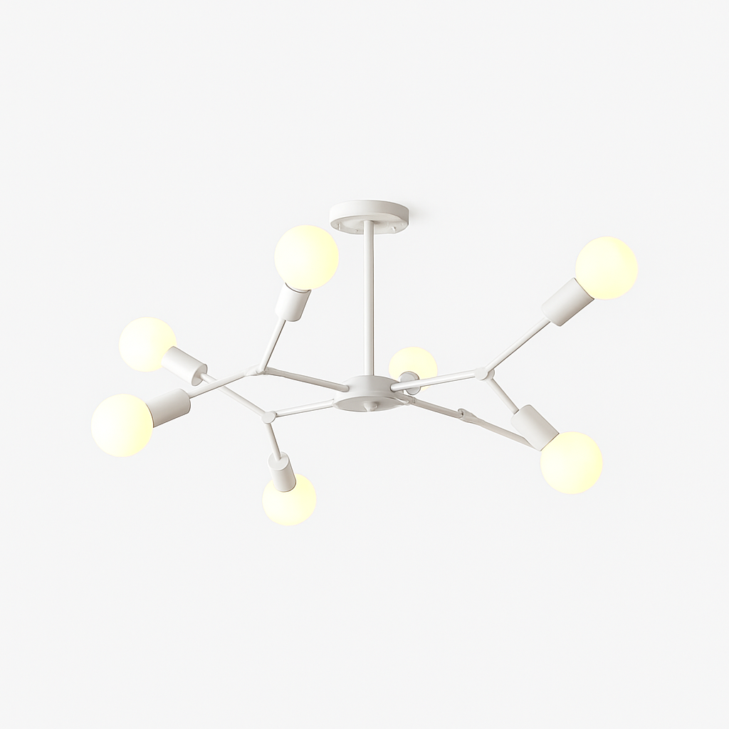 Lustre industriel LED avec plusieurs branches métalliques Rally - vue 8 sur 15