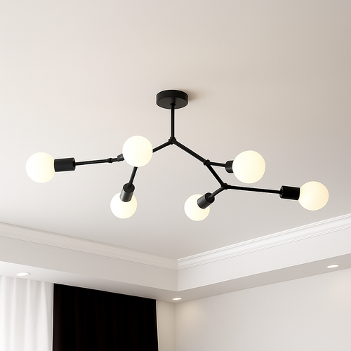 Lustre industriel LED avec plusieurs branches métalliques Rally - vue 11 sur 15
